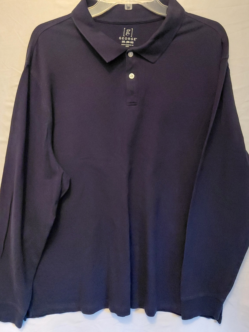 George Men’s Long-Sleeve Polo Shirt in Navy
